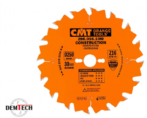 CMT Piła HM D=250 F=30 Z=16 K=2,8/1,8 Piła konstruktorska 286.016.10M