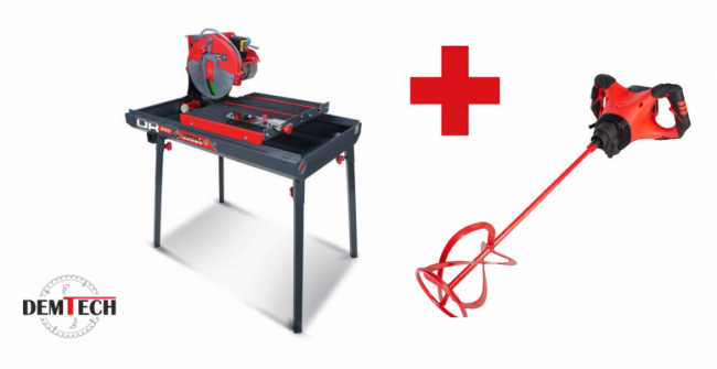 RUBI Przecinarka stolikowa do betonu DR-350 + mieszarka RUBIMIX-9 SUPERTORQUE GRATIS!!! 56940+26970