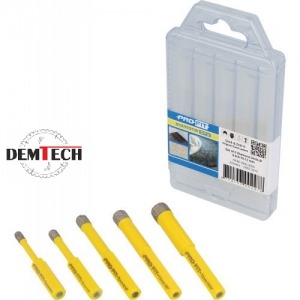 Profit Zestaw Wierteł do gresu z nasypem diamentowym DIAMOND DRY Ø 5, 6, 8, 10, 12mmmm