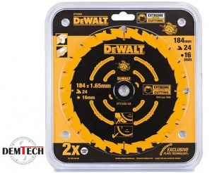 DEWALT Piła tarczowa 184x24z x16 z widią EXTREME DT10302