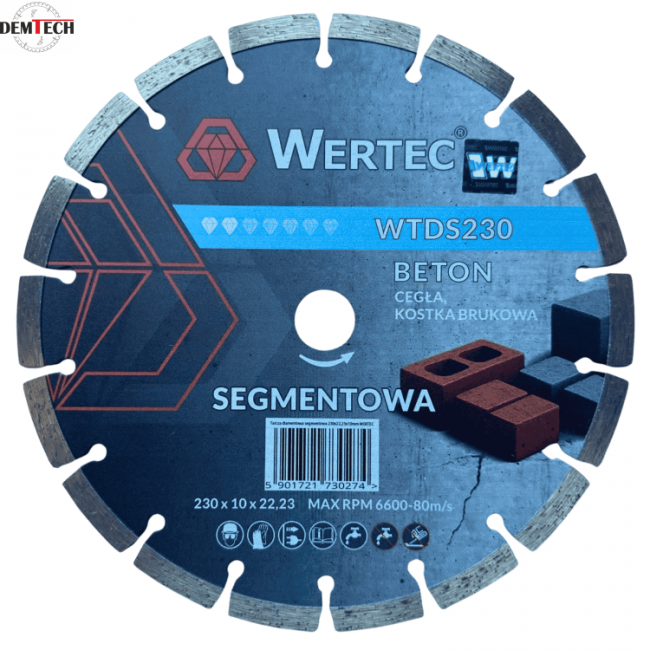 WERTEC Tarcza diamentowa segment turbo 230X10mm WTDS23010T
