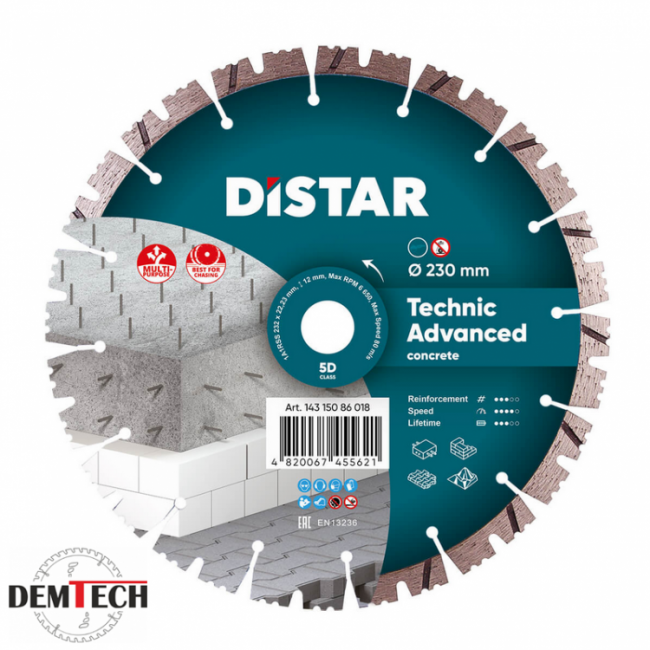 Distar Diamentowa tarcza do betonu 1A1RSS 232 Technic Advanced 230 mm 14315086018