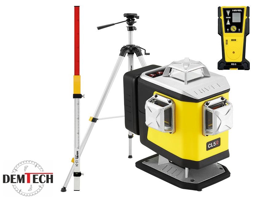 NIVEL SYSTEM LASER KRZYŻOWY ZE SPADKAMI CL5R ZE STATYWEM I CZUJNIKIEM I ŁATĄ  CL5R+SJJM1EX+CLS5+LS24