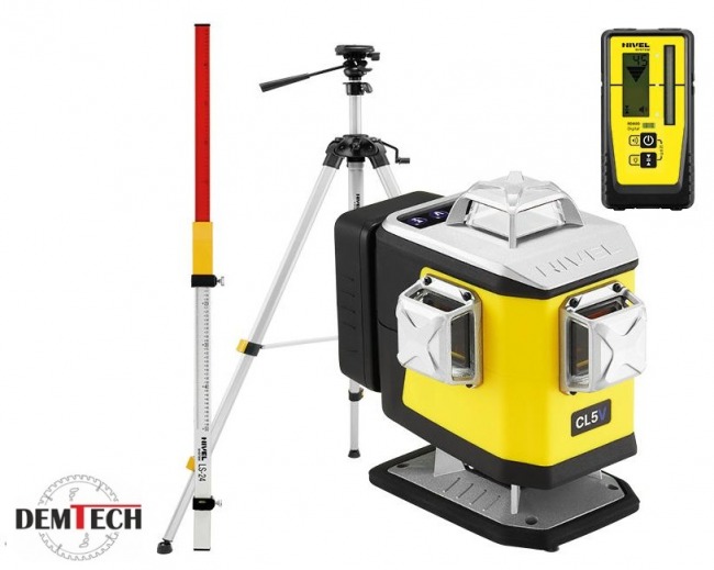 NIVEL SYSTEM LASER KRZYŻOWY ZE SPADKAMI CL5V ZE STATYWEM I CZUJNIKIEM I ŁATĄ CL5V+SJJM1EX+RD800+LS24