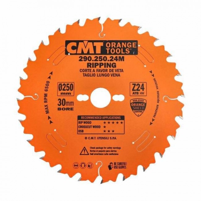 CMT Piła tarcza do drewna do cięcia wzdłużnego 250x30 mm 24Z 290.250.24M
