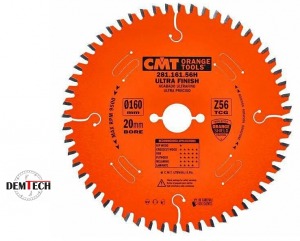 CMT Piła do laminatów i płyty wiórowej 160x20 mm 56Z 281.161.56H