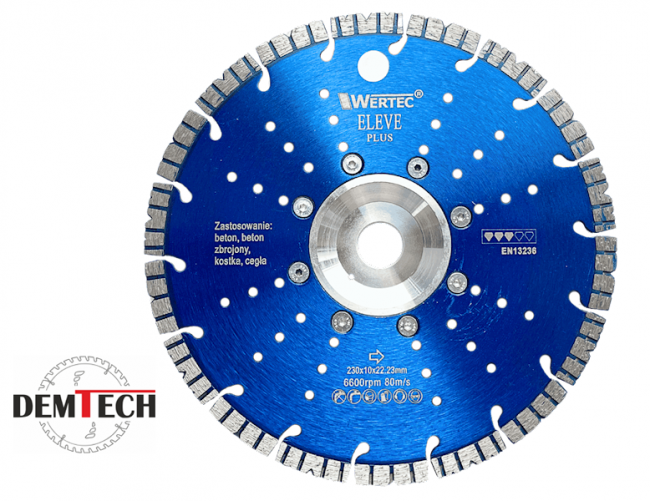 WERTEC Tarcza Diamentowa 230MM X 10 X 22,23 ELEVEN BETON ZBROJONY ELEVENPLUS230