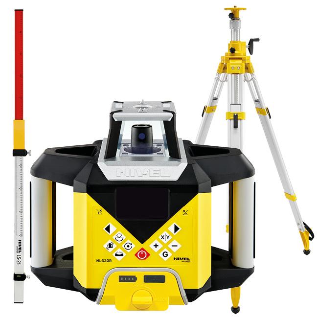Nivel System NL620R DIGITAL- niwelator laserowy. Zestaw ze statywem SJJ32 i łatą laserową LS-24