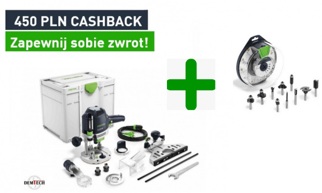 Festool Frezarka górnowrzecionowa OF 1400 EBQ-Plus+box z frezami 576207+498979