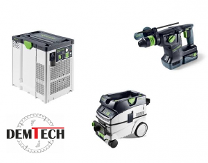 Festool zestaw narzędzi oczyszczacz powietrza SYS-AIR M+młotowiertarka KHC 18Plus+odkurzacz CTL 26EI AC  577784+577448+577879