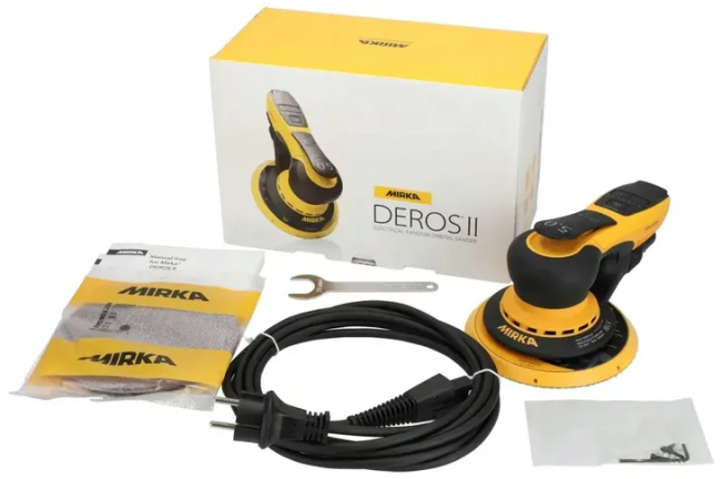 Szlifierka oscylacyjna Mirka® DEROS II 650 150 mm MID6504044 + komplet papierów 100szt