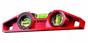 PRO Poziomica magnetyczna TORPEDO 25cm ALU z nastawnym kątomierzem V-GROOVE