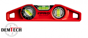 PRO Poziomnica magnetyczna Torpedo z nastawnym kątomierzem 25 cm 3-01-01-T1-025