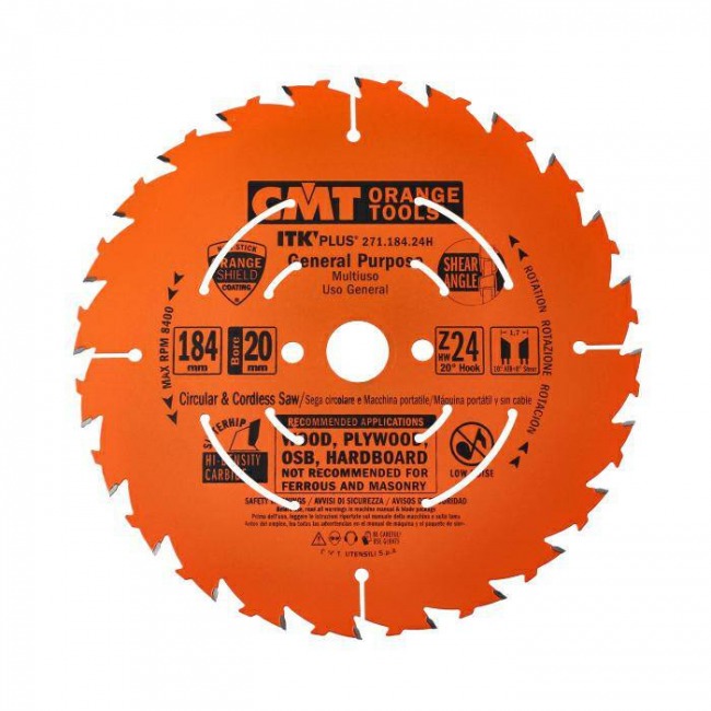 CMT Piła tarcza do drewna ultracienka 184x20 mm 24Z 271.184.24H