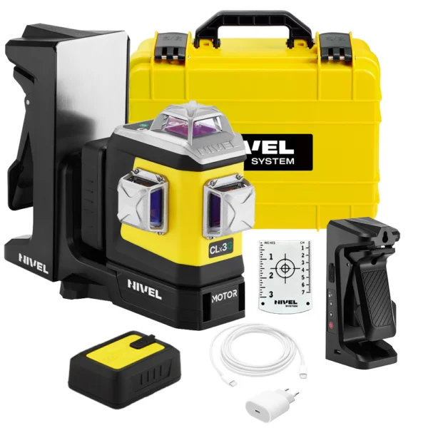 Laser krzyżowy zmotoryzowany Nivel System CLx3G MOTOR z zieloną wiązką 3D, 360°