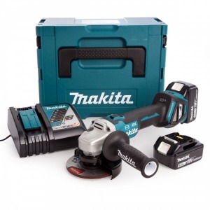 Makita DGA513RTJ Aku szlifierka kątowa 125mm, 125mm, Li-ion (2x5,0Ah/18V) Makpac