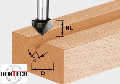 Festool Frez do wpustów w kształcie V HS S8 D14/7/90° 490998